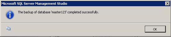 backup completion message