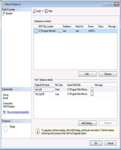 confirm MDF file