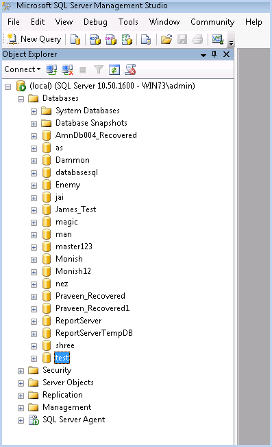 sql database attached