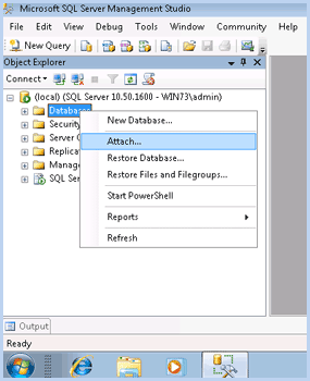 ssms attach data file