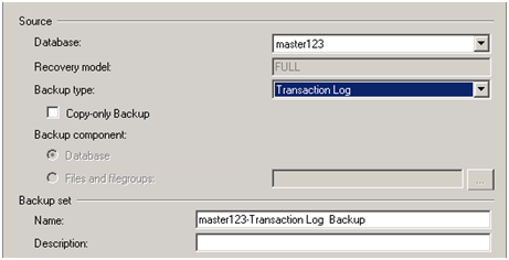 transaction log backup
