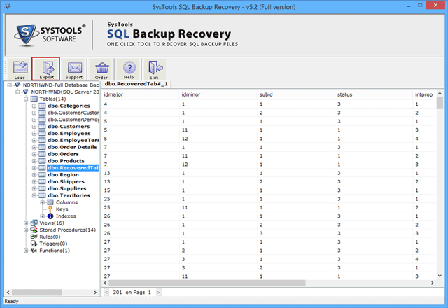 export sql backup file