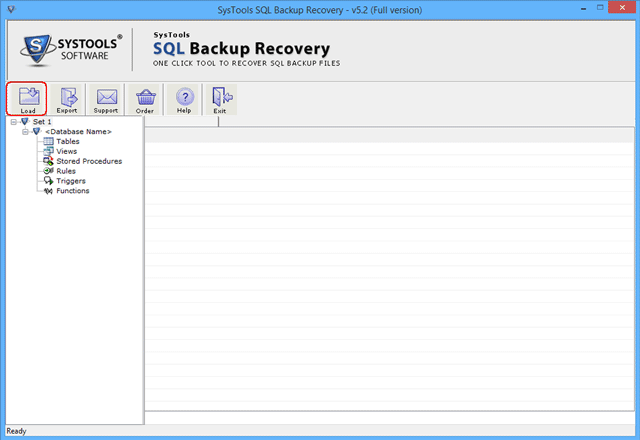 load sql bak file