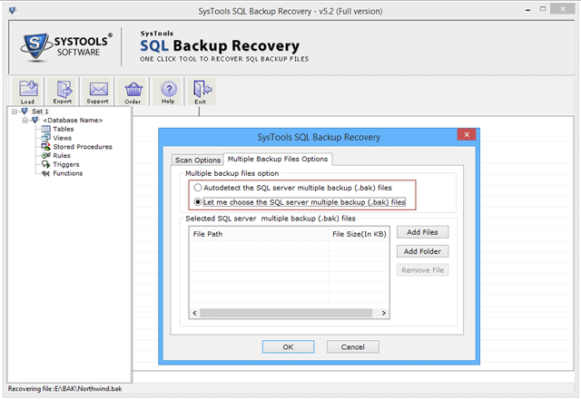 multiple sql bak file recovery