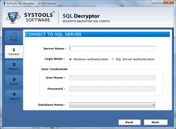 connect with sql server