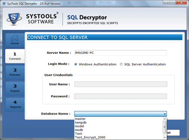 select sql database