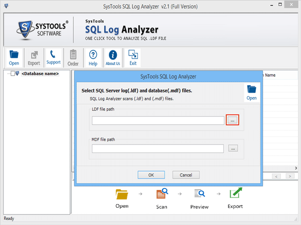 choose sql ldf file