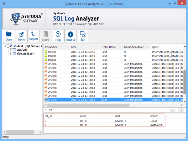 view sql server log file