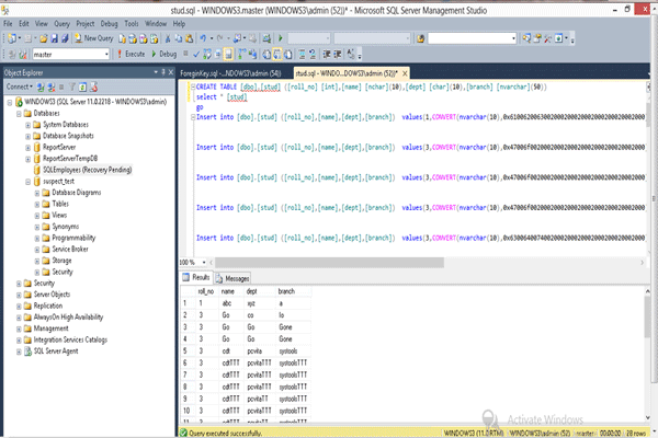 open log data on sql server