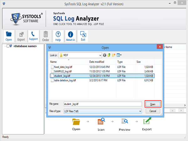 select sql ldf file