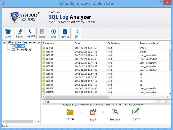 preview data of selected row